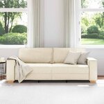 vidaXL Canapé Beige 220 x 78 x 84 cm Tissu en lin mélangé