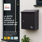 Boîte à colis moyenne 1 porte Noire à accès frontal Acier galvanisé SMART PARCEL BOX™