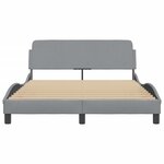 vidaXL Cadre de lit avec tête de lit Gris clair 120x200 cm Tissu