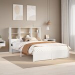 vidaXL Lit bibliothèque sans matelas blanc 120x200 cm bois pin massif