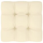 vidaXL Canapé central de jardin avec coussins crème Bois de pin massif