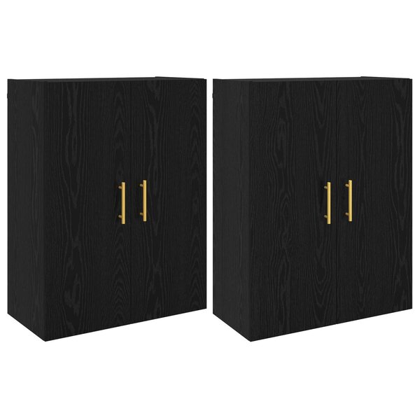 vidaXL Armoire Murale Montage mural 2 Pièces Chêne noir 69 5 x 34 x 90 cm