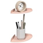 vidaXL Étagère Flottante d'Angle 2 pc Rose 15 x 15 x 2 cm