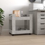 vidaXL Chariot de bureau Gris béton 60x45x60 cm Bois d'ingénierie