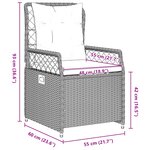 vidaXL Ensemble de salle à manger de jardin de 5 pièces en rattan poly gris clair
