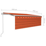 vidaXL Auvent automatique store capteur de vent LED Orange et marron