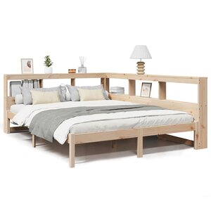 vidaXL Lit bibliothèque sans matelas 150x200 cm bois massif de pin