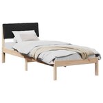 vidaXL Cadre de lit Marron et noir 75 x 190 cm Bois massif en pin
