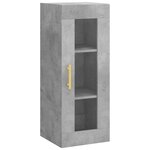 vidaXL Buffet haut Gris béton 34 5x34x180 cm Bois d'ingénierie