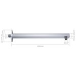 vidaXL Bras de support de douche Carré Inox 201 Argenté 40 cm