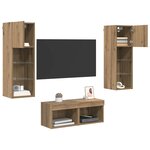 vidaXL Meubles TV muraux 4 Pièces Chêne noir 40 x 30 x 30 cm