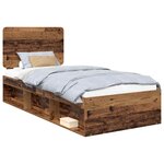 vidaXL Cadre de lit Bois ancien 100 x 200 cm Bois de pin massif