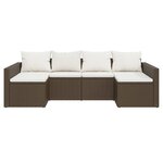 vidaXL Salon de jardin 2 Pièces avec coussins Marron Résine tressée