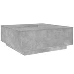 vidaXL Table basse gris béton 100x100x40 cm bois d'ingénierie