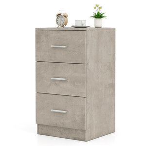 Caisson de bureau avec 3 tiroirs de rangement pour documents 37 x 34 x 66 5 cm usage pratique style contemporain en bois gris 20_0010990