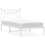 vidaXL Cadre de lit métal sans matelas avec tête de lit blanc 80x200cm