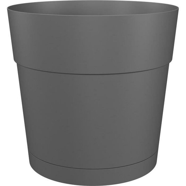 Pot à fleurs et plantes rond plastique - Réservoir d'eau - Ø 30 cm - Anthracite