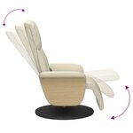 vidaXL Fauteuil inclinable de massage et repose-pieds crème similicuir