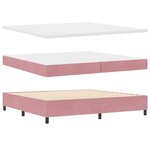vidaXL Lit à ressorts avec matelas Rose 200 x 200 cm tissu