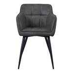 Lot de 4 chaises de salle à manger moderne design robuste 81 x 57 x 53 cm gris foncé noir 03_0009802