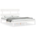 vidaXL Cadre de lit sans matelas blanc 160x200 cm bois de pin massif
