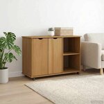 vidaXL Cabinet roulant avec roue Marron miel 100 x 39 x 65 5 cm