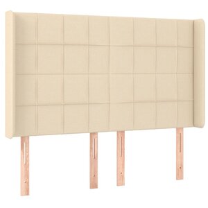 vidaXL Tête de lit avec oreilles Crème 147x16x118/128 cm Tissu