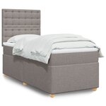 vidaXL Sommier à lattes de lit avec matelas Taupe 100x200 cm Tissu