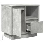 vidaXL Tables de chevet avec LED 2 pièces gris béton 50x34 5x50 cm