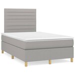 vidaXL Sommier à lattes de lit avec matelas Gris clair 120x200cm Tissu