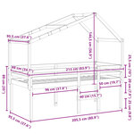 vidaXL Lit haut avec toit blanc 90x200 cm bois de pin massif
