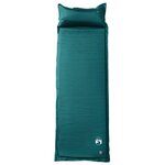 vidaXL Matelas de camping autogonflant avec oreiller 1 personne vert