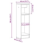 vidaXL Meuble d'appoint Noir 40 x 40 x 100 cm Bois d’ingénierie
