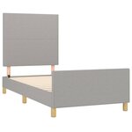 vidaXL Cadre de lit avec tête de lit Gris clair 100x200 cm Tissu