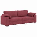 vidaXL Canapé avec coussin Rouge bordeaux 219 x 77 x 82 cm tissu