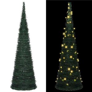 vidaXL Sapin de Noël artificiel pré-éclairé avec guirlandes vert 210cm