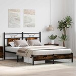vidaXL Cadre de lit sans matelas chêne fumé 140x200 cm bois ingénierie