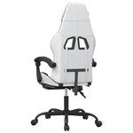 vidaXL Chaise de jeu avec repose-pied Blanc et noir Similicuir
