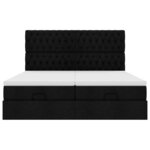 VidaXL Cadre de lit ottoman avec matelas noir 180x200cm tissu
