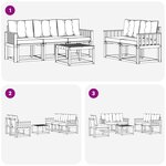 vidaXL Ensemble de canapés d'extérieur 6 pc Naturel et Beige