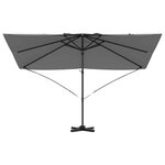 vidaXL Parasol Roma à Bras Déporté Anthracite  Noir 352 x 251 x 260 cm