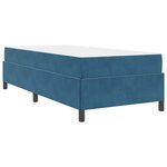 vidaXL Cadre de lit avec matelas Bleu foncé 90 x 190 cm tissu