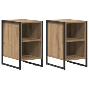 vidaXL Table de chevet 2 Pièces Chêne artisan 39.5 x 30 x 50 cm