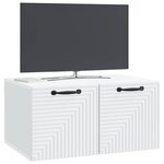 vidaXL Meuble TV mural Blanc 59 5 x 41 x 30 cm Bois d'ingénierie