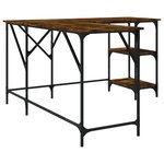 vidaXL Bureau chêne fumé 139x139x75 cm bois d'ingénierie