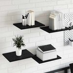 vidaXL Étagère à livres 4 Pièces Noir 40 x 30 x 1.5 cm Bois d'ingénierie