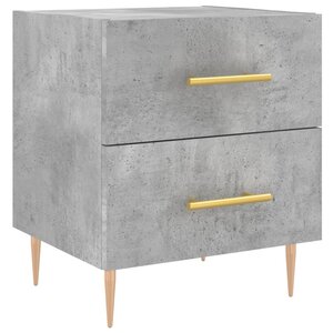 vidaXL Table de chevet gris béton 40x35x47 5 cm bois d’ingénierie