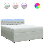 vidaXL Sommier à lattes de lit et matelas Gris clair 180x200cm Velours