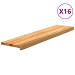 vidaXL Marches d'escalier 16 Pièces marron clair 110x30x2 cm chêne massif