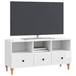vidaXL Meuble TV 102 x 34 5 x 50 cm Blanc Brillant Bois d’ingénierie